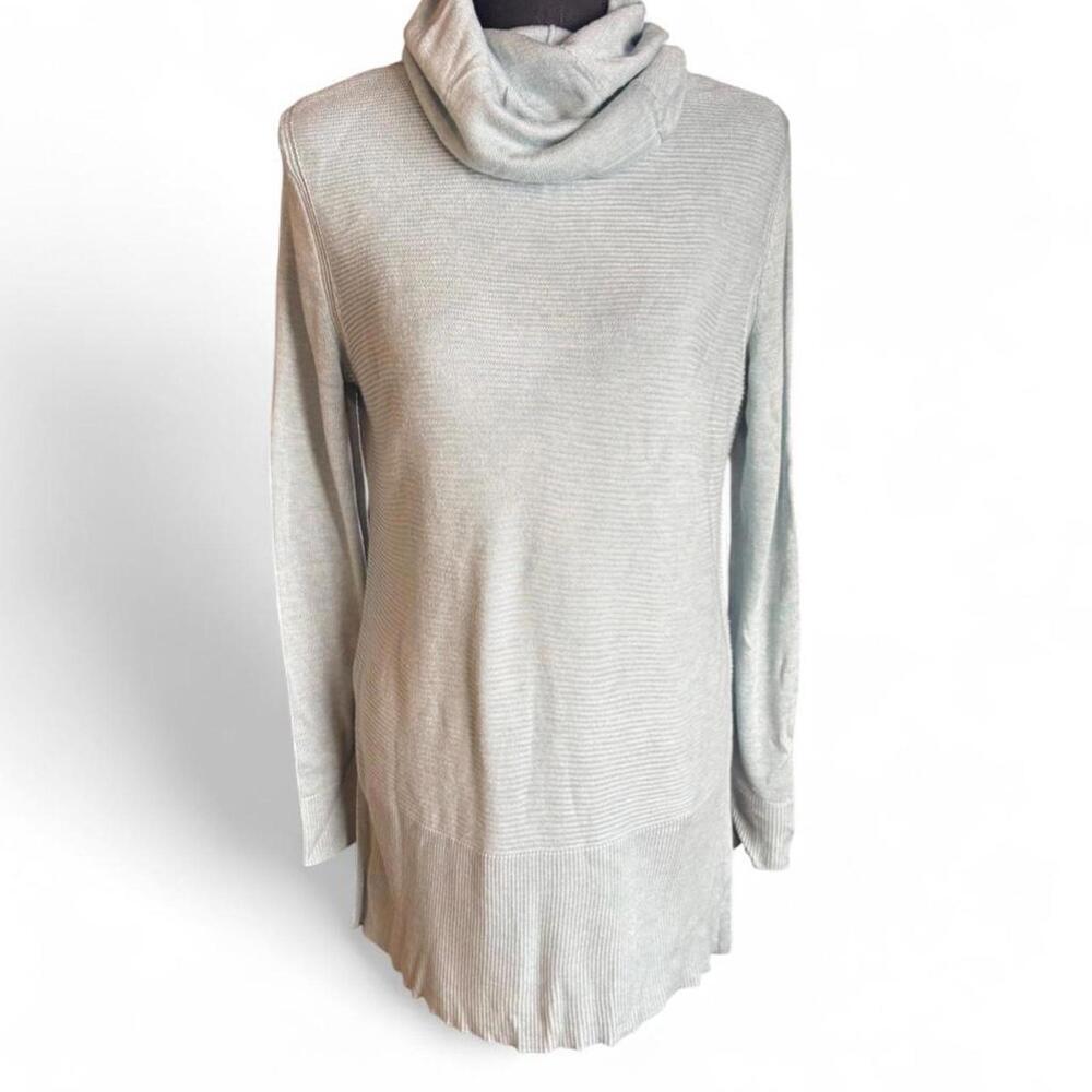 Adrienne Vittadini seafoam blue cowl neck sweater/tunic Size Medium